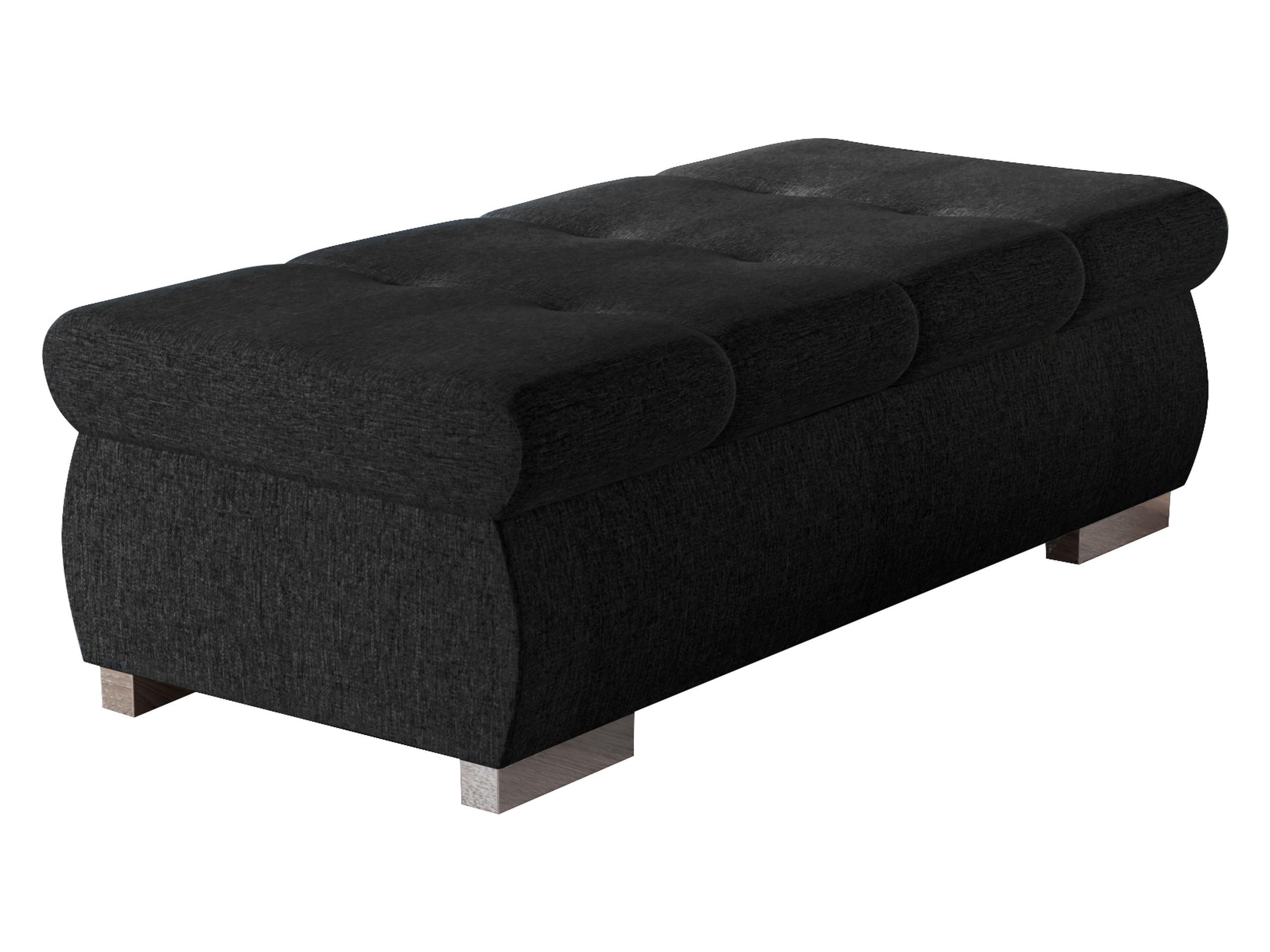 POLSTERHOCKER Orkan Groß - Anthrazit/Silberfarben, Holz/Textil (120/39/60cm) - MIRJAN24