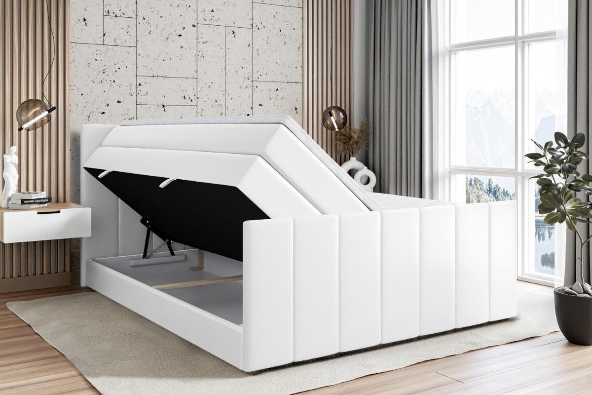 BOXSPRINGBETT MOETI-Z KING - 140x200 - H3/H4 - Weiß Hochglanz - Weiß Hochglanz, Holzwerkstoff (140/200cm) - ALTDECOR