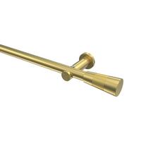 GARDINENSTANGE Platon Tanara 540 cm (geteilt in 3 x 180 cm), 1-läufig (ohne Ringe), 20 mm Ø Messing-Optik - Messingfarben/Goldfarben, Metall (540cm) - INTERDECO