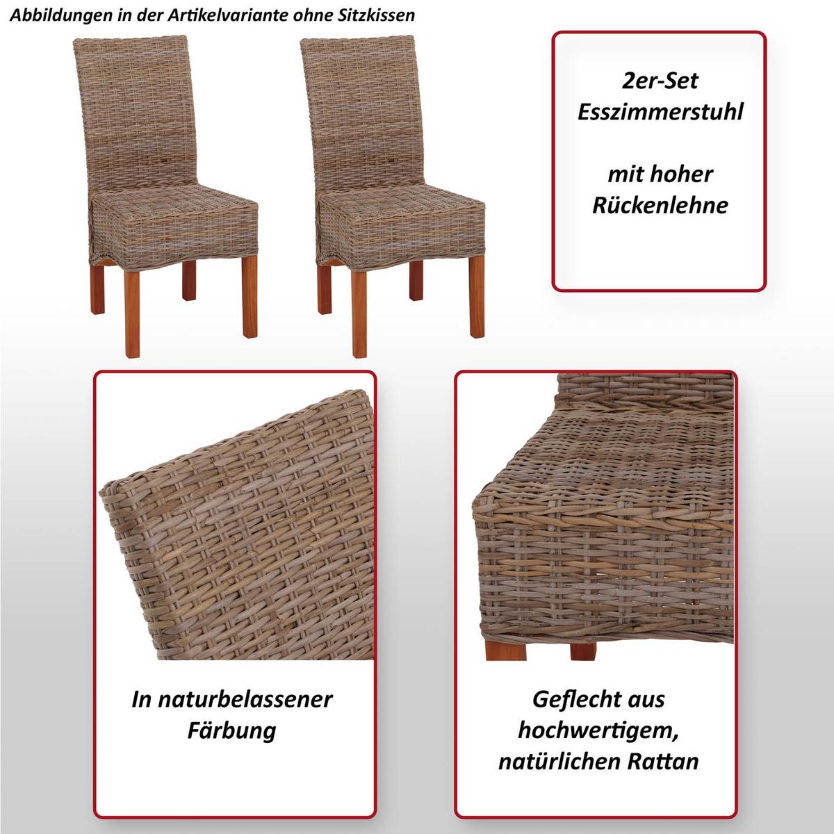 ESSZIMMERSTUHL Braun 2er-Set - Braun, Holz (46/96/50cm) - MCW