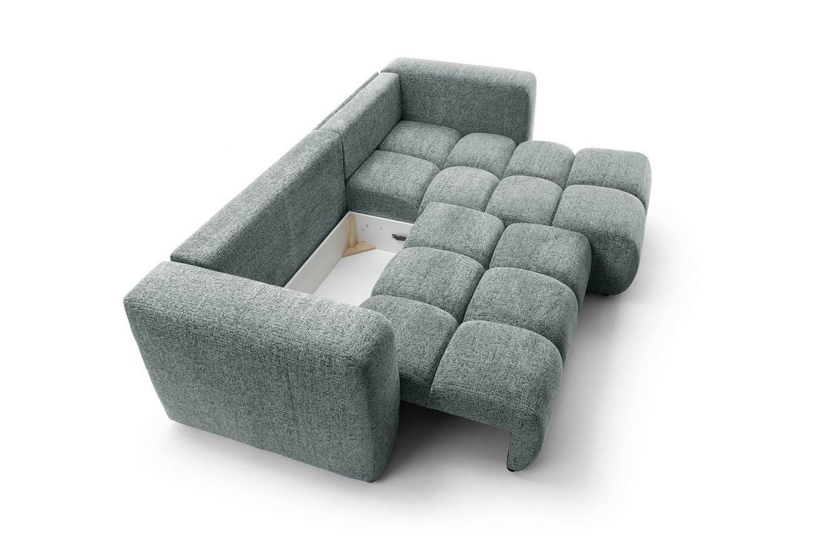 ECKSOFA ARTE 02 Grau Chenille mit Schlaffunktion - Grau, Holz (273/176cm) - MASSENO