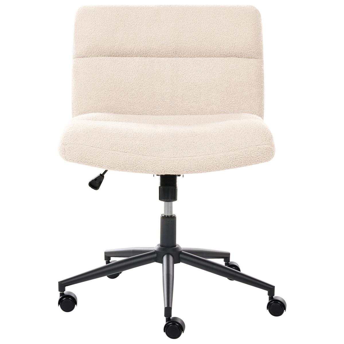 SCHREIBTISCHSTUHL Bouclé Hellbeige Catlin - Beige, Textil (64/80/68cm) - Beliani