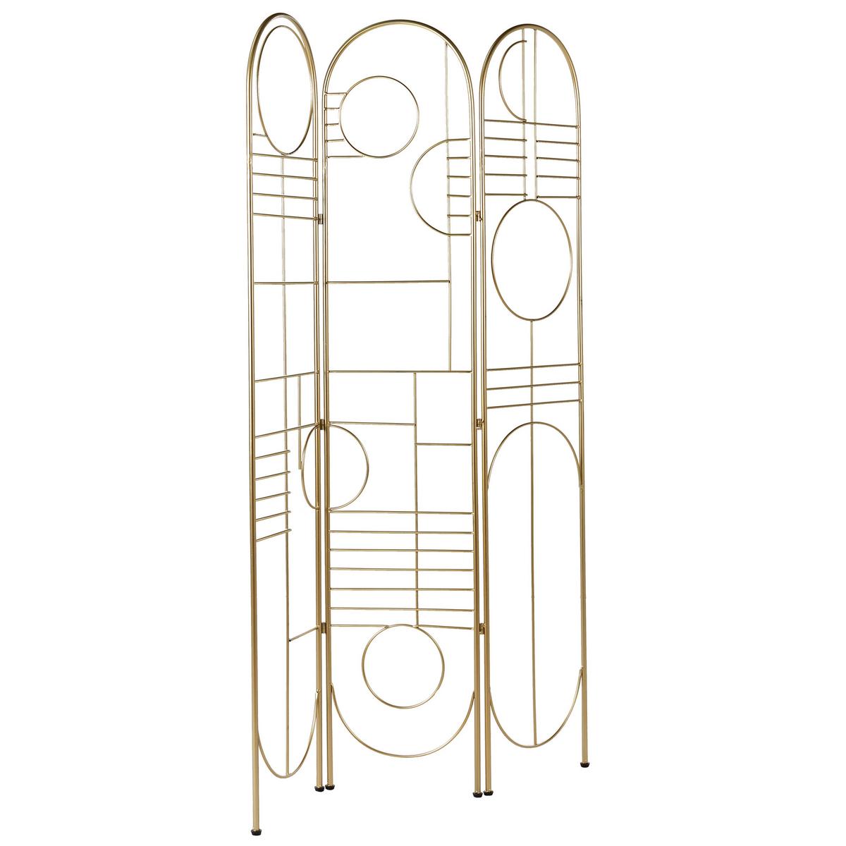 RAUMTEILER 3-teilig Gold 100 cm 170 cm Turania - Goldfarben, Metall (100/170/1cm) - Beliani