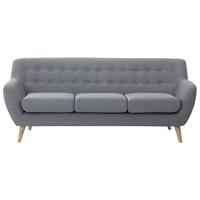 3-SITZER-SOFA hellgrau/hellbraun Motala - Hellbraun/Grau, Textil (182/76/83cm) - Beliani