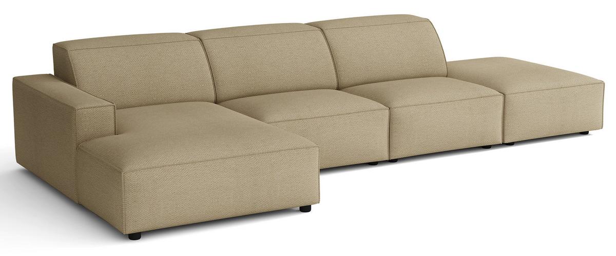 ECKSOFA Sellmo 344 cm - Schwarz/Cappuccino, Kunststoff/Textil (350/166cm) - Selsey