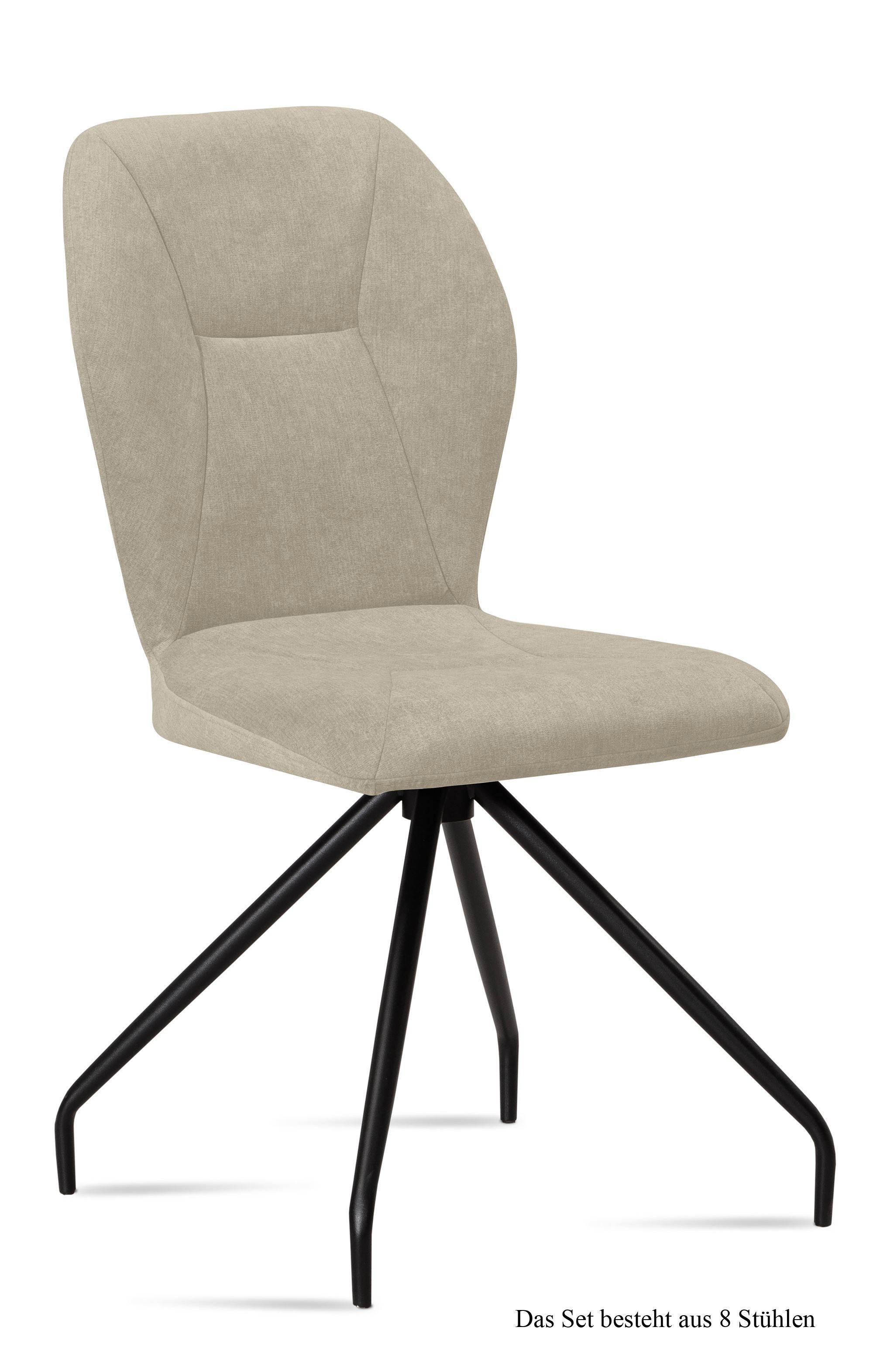 ESSZIMMERSTUHL (8er-Set) Dinnie 51x92x60 Schwarz/Natur - Schwarz/Naturfarben, Kunststoff (60/92/51cm) - 58aufmkessel