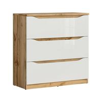KOMMODE June Weiß und Holz - Weiß, Holzwerkstoff (90/92/40cm) - Petits-meubles
