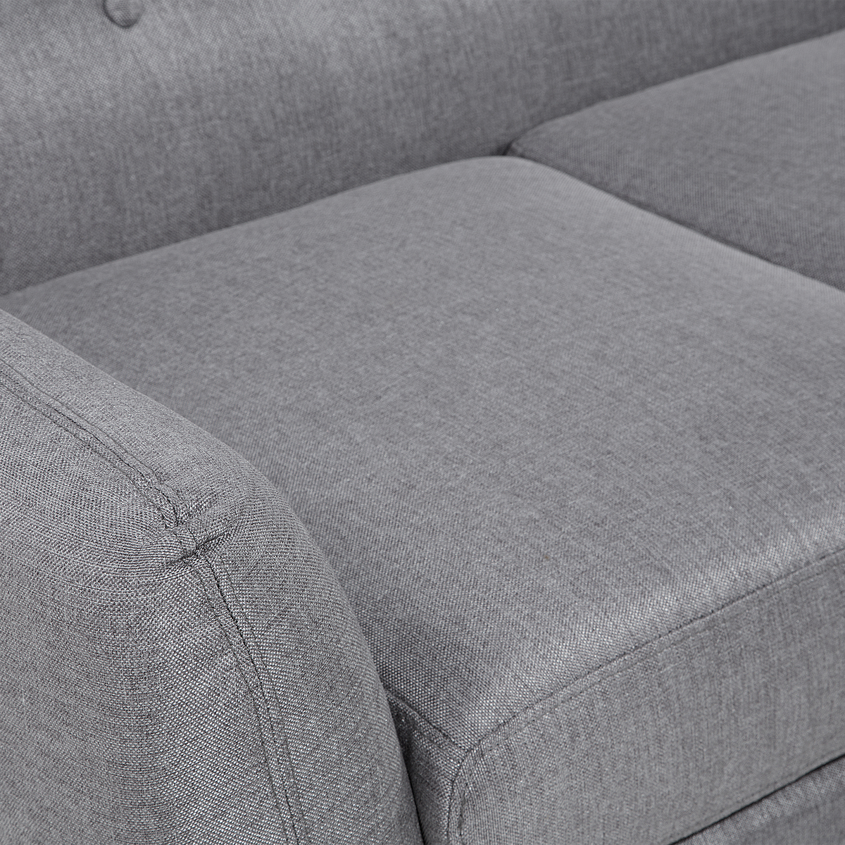3-SITZER-ECKSOFA Polyester Grau rechtsseitig Motala - Hellgrau, Textil (176/138cm) - Beliani