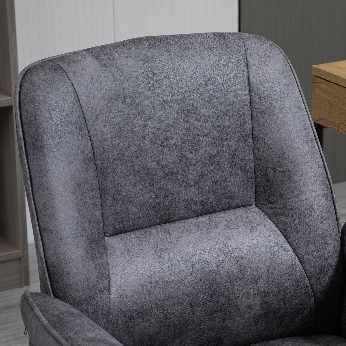 BÜROSTUHL Schreibtischstuhl drehbar verstellbar Mikrofaser Schaumstoff Grau - Dunkelgrau, Kunststoff (70/106/65cm) - Vinsetto