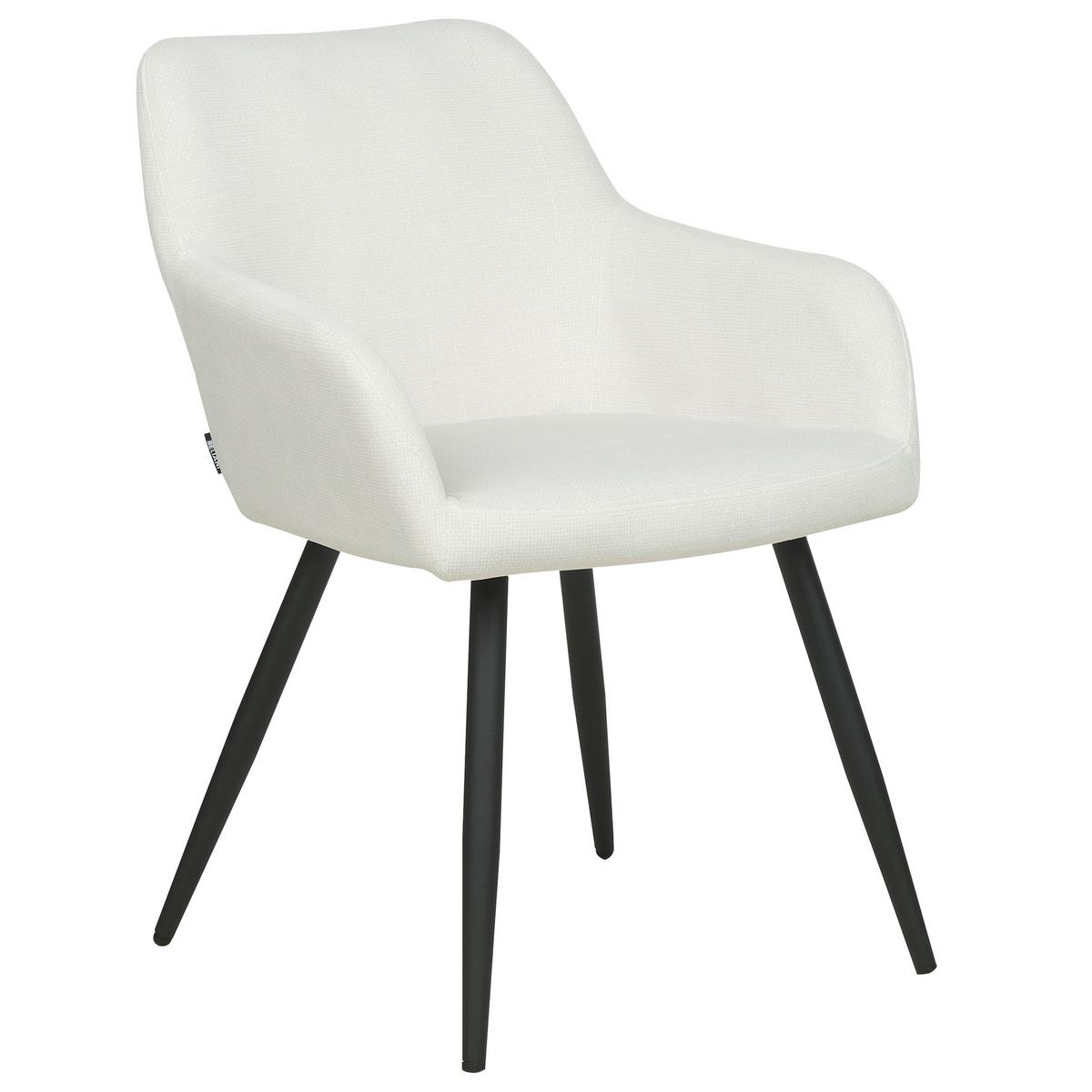 ESSZIMMERSTUHL 2er-Set Samt cremeweiß Casmalia - Weiß, Textil (59/78/62cm) - Beliani