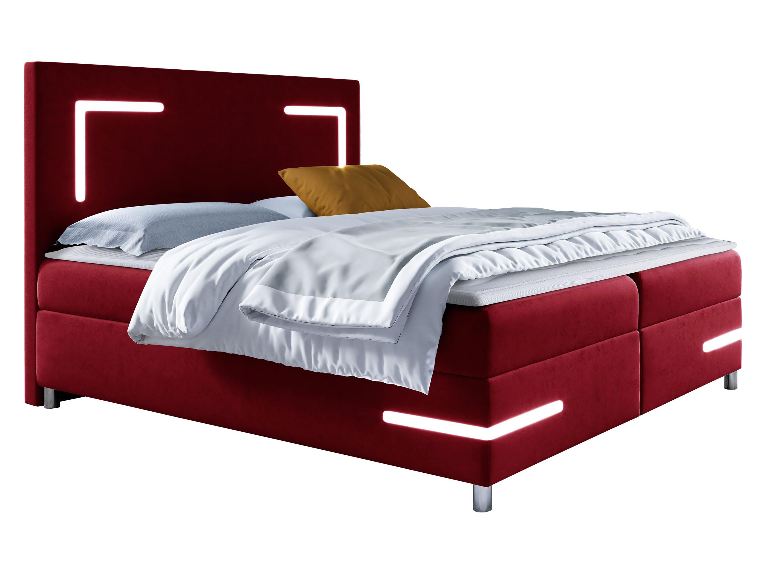 BOXBETT Delos LED - H3 - Rot, Holz (160/200cm) - MIRJAN24