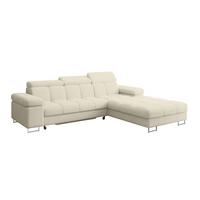 ECKSOFA mit Schlaffunktion Ottomane Rechts COMA L 271x203x79 Beige Bouclé - Sandfarben, Holzwerkstoff/Textil (203/271cm) - ALTDECOR