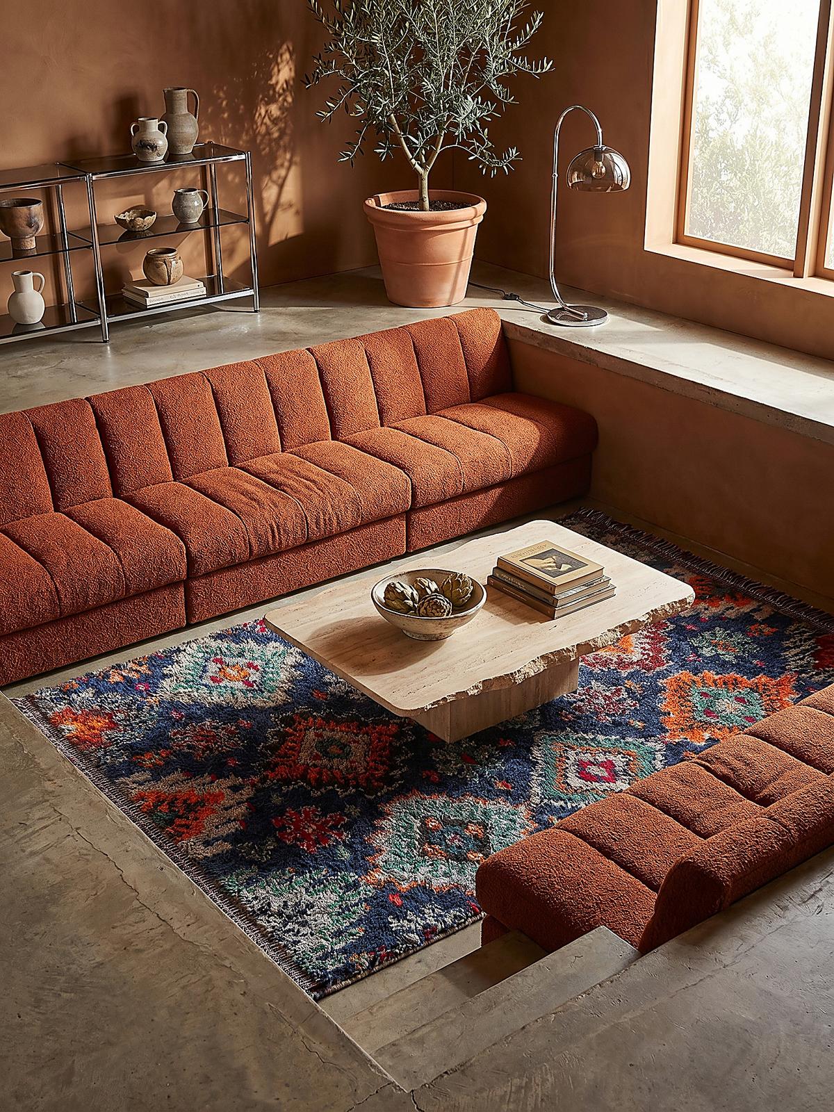 HOCHFLORTEPPICH mit Fransen TAFRAUT, im Berber-Stil, Marineblau, 200 x 300 cm - Blau, Textil (300/200cm) - KADIMA DESIGN