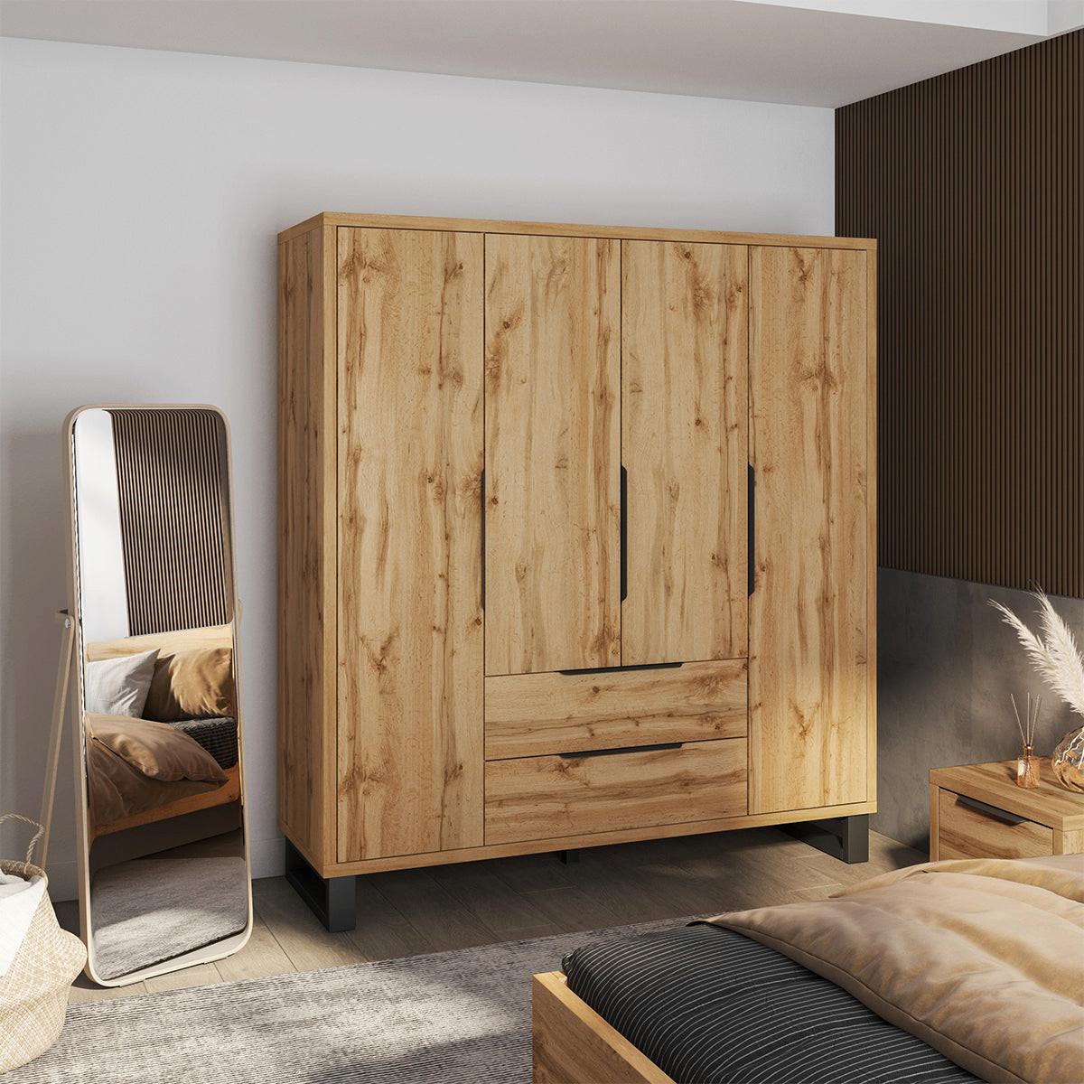 SCHRANK 4 Türen Eden Holz - Braun, Holzwerkstoff (190.7/210.3/60cm) - Petits-meubles