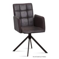 ARMLEHNSTUHL (8er-Set) Drusi 52x91x60 Schwarz/Espresso - Dunkelbraun/Schwarz, Kunststoff (60/91/52cm) - 58aufmkessel