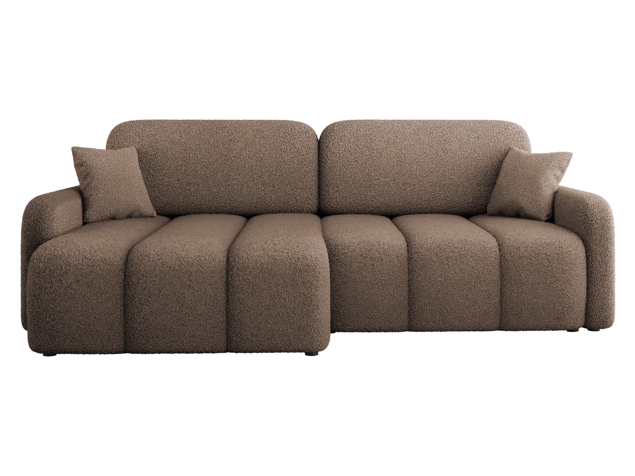 ECKSOFA Carlos Boucle - Schwarz/Braun, Holz/Kunststoff (236/160cm) - MIRJAN24