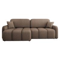 ECKSOFA Carlos Boucle - Schwarz/Braun, Holz/Kunststoff (236/160cm) - MIRJAN24