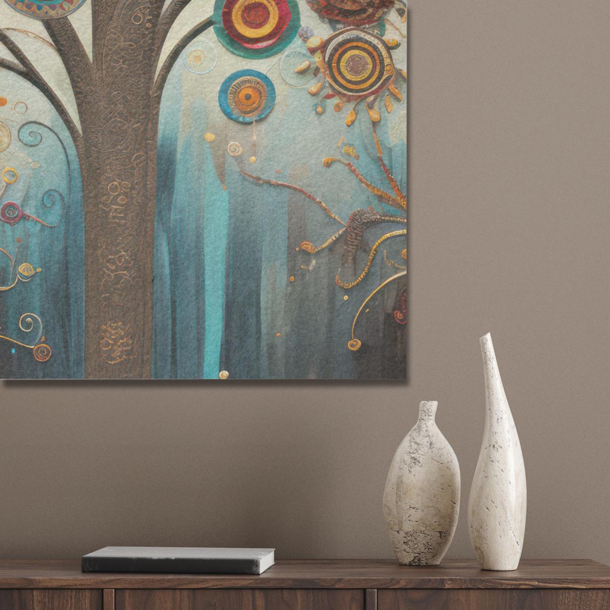 AKUSTIKBILD Baum - Baum des Lebens - Farbe Wanddeko 60x90 cm - Braun, Kunststoff (60/90/0.9cm) - MuchoWow