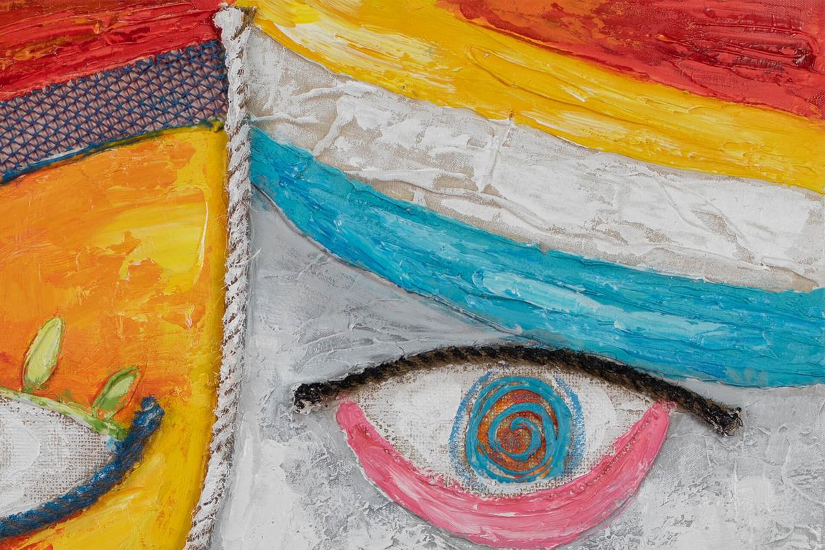 ACRYLBILD HANDGEMALT 80/80 cm - Multicolor, Holz/Textil (80/80cm) - KUNSTLOFT