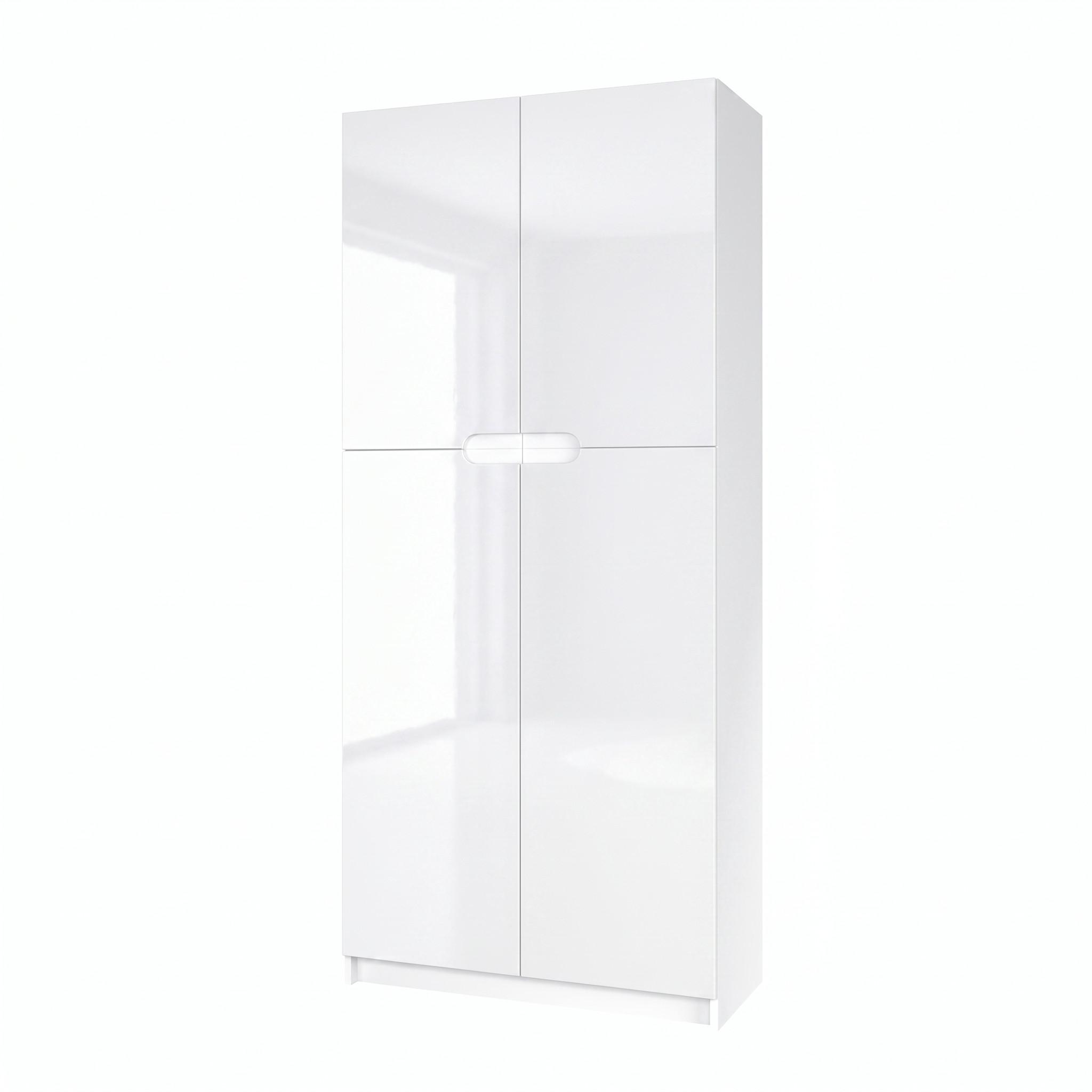 BÜROSCHRANK Logan Fronten in Weiß Hochglanz - Weiß Hochglanz, Holzwerkstoff (82/184/37cm) - Vladon