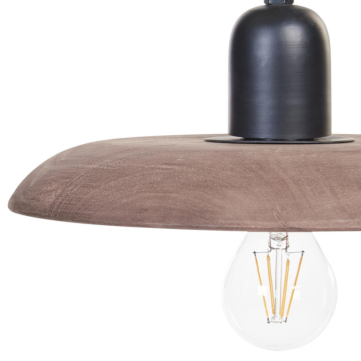 HÄNGELEUCHTE Manjeera 17/92/107 cm - Dunkelbraun, Holz (17/92/107cm) - Beliani
