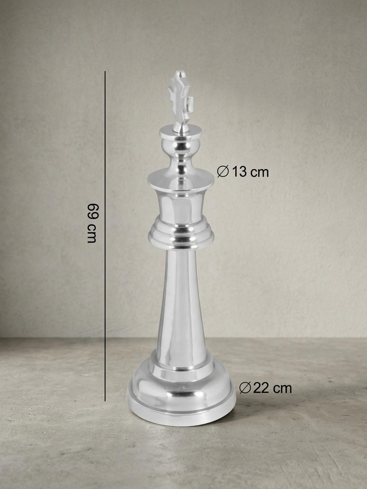 DEKOFIGUR Schachfigur Aluminium poliert 70 cm Silber - Silberfarben, Metall (22/70/22cm) - KADIMA DESIGN