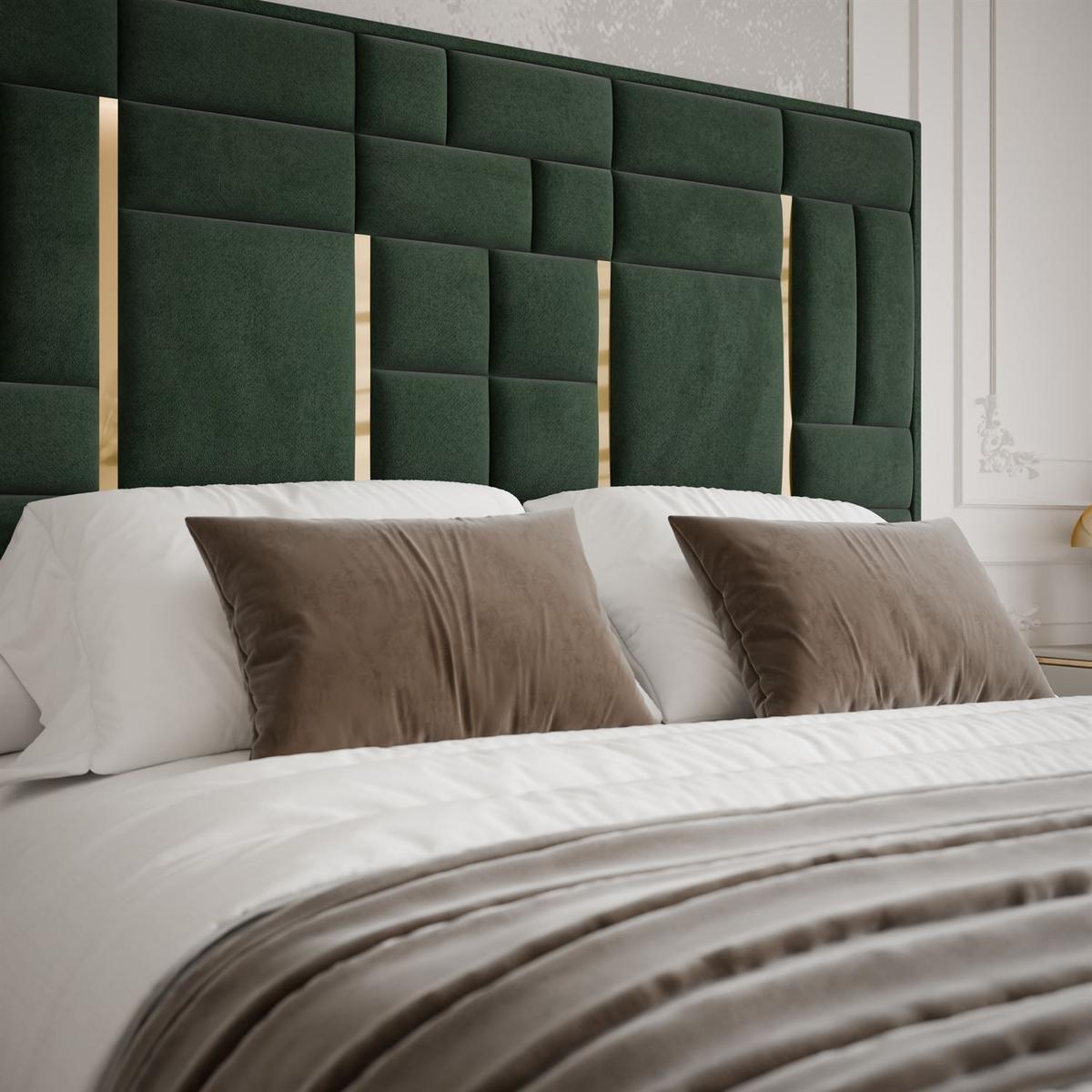 POLSTERBETT BRIGITTE GOLD mit Bettkasten 180x200 cm Element 12 - Grün, Textil (180/200cm) - Lookway