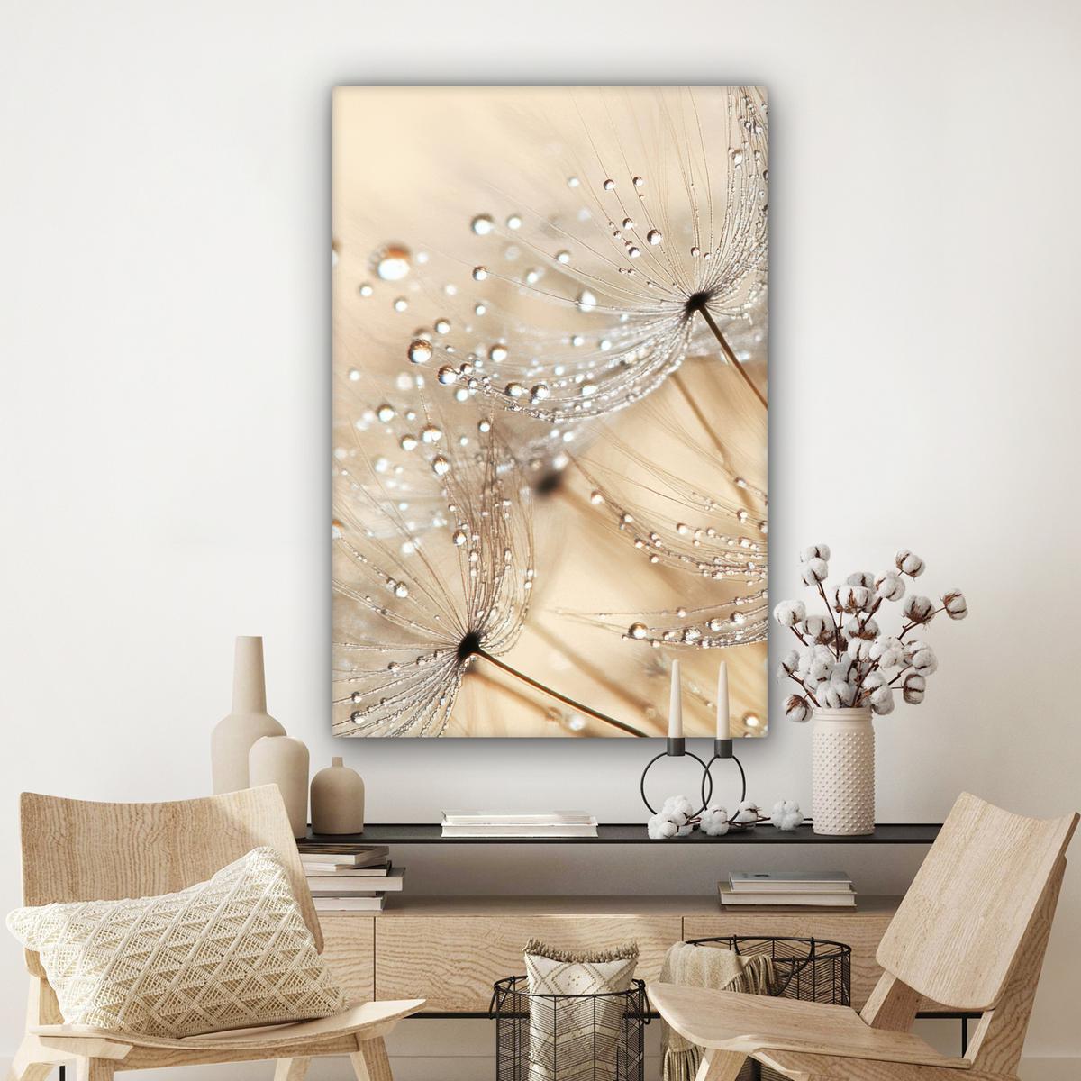 LEINWANDBILD Löwenzahn - Abstrakt - Natur - Beige Deko XXL 80x120 cm - Braun, Textil (80/120cm) - MuchoWow