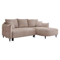 ECKSOFA Sycylia, Seite: Rechts - Beige/Schwarz, Holz/Textil (244/165cm) - MIRJAN24