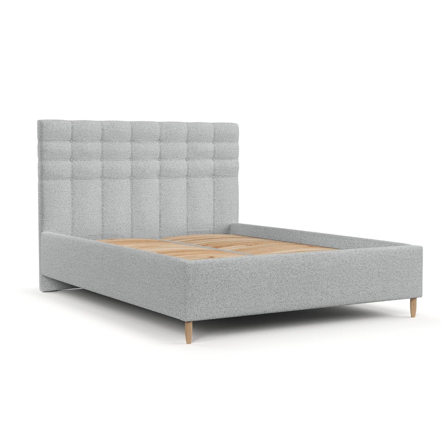 POLSTERBETT Soma 180/200 cm Hellgrau im Riva Stoff - Hellgrau/Naturfarben, Holz/Holzwerkstoff (180/200cm) - AltaBeds
