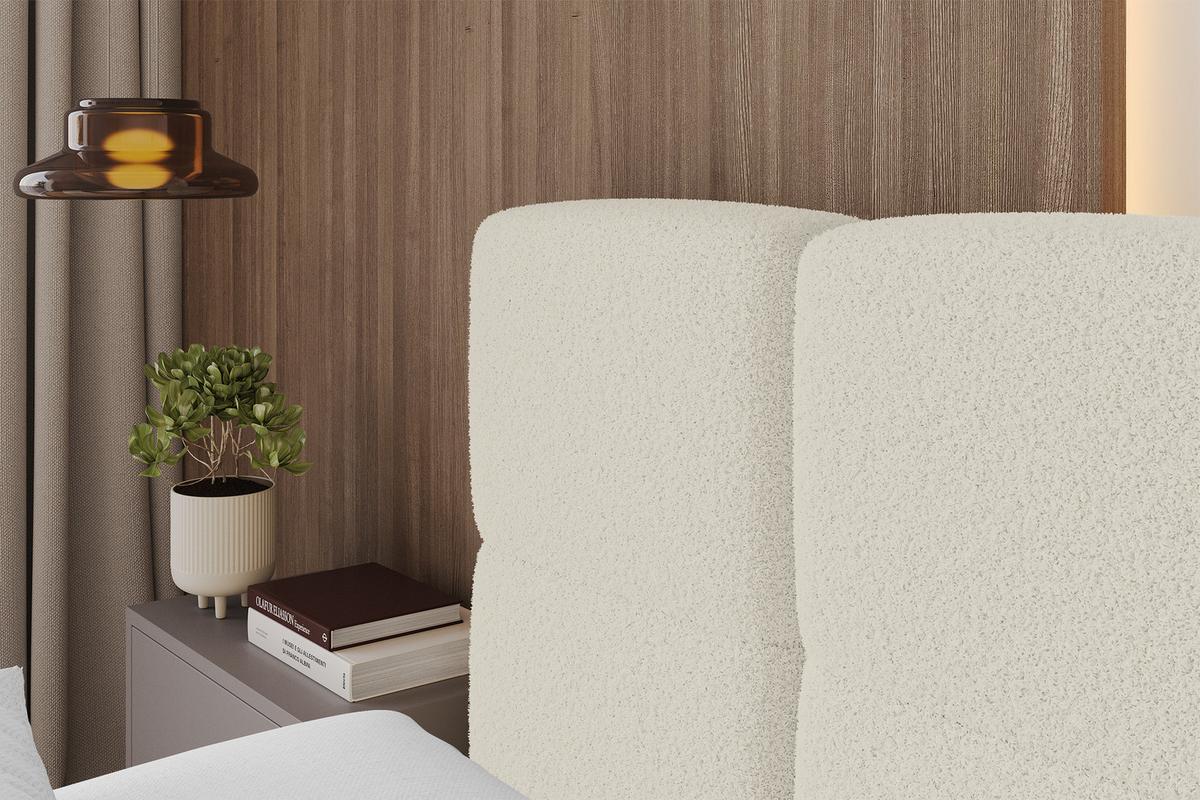POLSTERBETT mit Bettkasten und Lattenrost, Bett mit Matratze H3/H4, Kopfteil, Boxbett, Doppelbett mit Stauraum - NATA-Z 200x200 Beige - Beige, Holzwerkstoff/Textil (200/200cm) - ALTDECOR