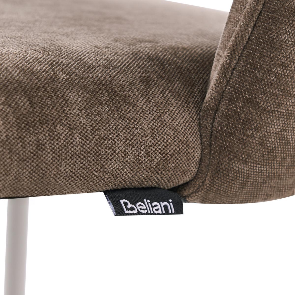 ESSZIMMERSTUHL 2er Set Chenillegewebe Hellbraun Covelo - Hellbraun/Beige, Textil/Metall (46/83/53cm) - Beliani