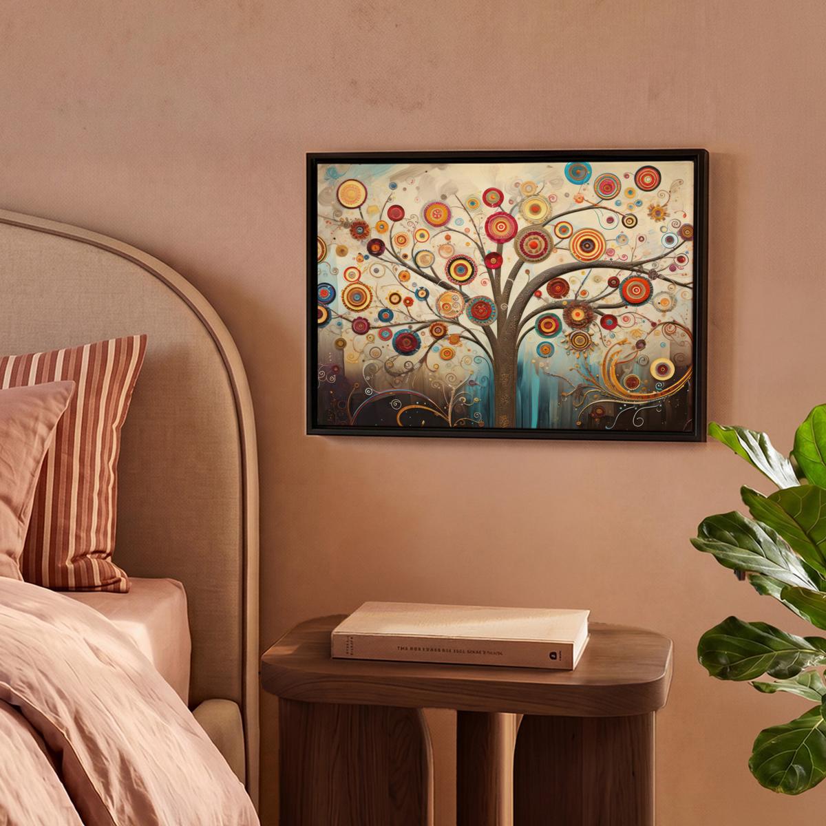 LEINWAND Bilder mit Rahmen - Baum - Baum des Lebens - Farbe - 40x30 - Braun, Textil (40/30cm) - MuchoWow