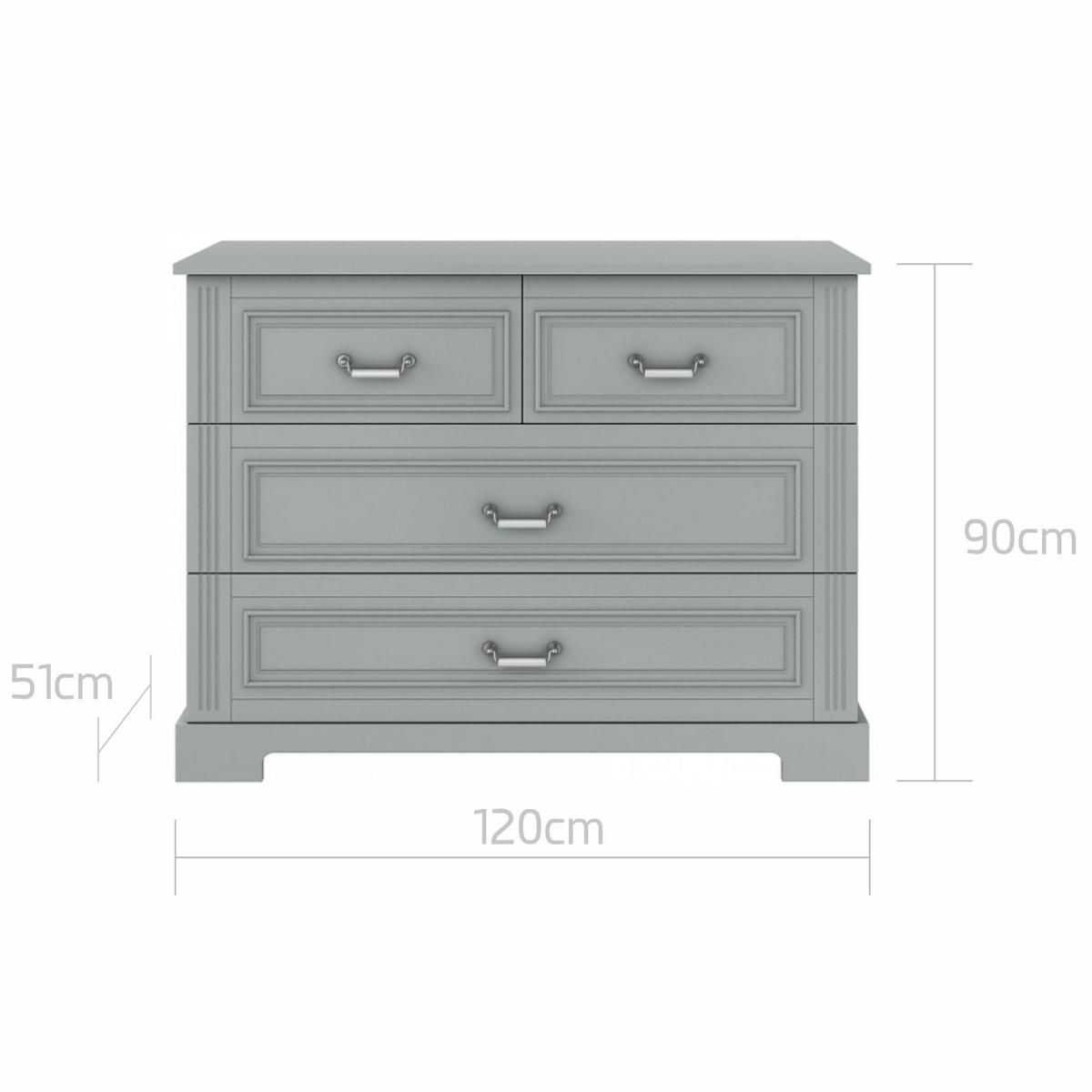 KINDERKOMMODE Ines – rustikale Eleganz und Funktionalität Grau - Grau, Holzwerkstoff (120/90/51cm) - RAUMHIRSCH FURNITURE