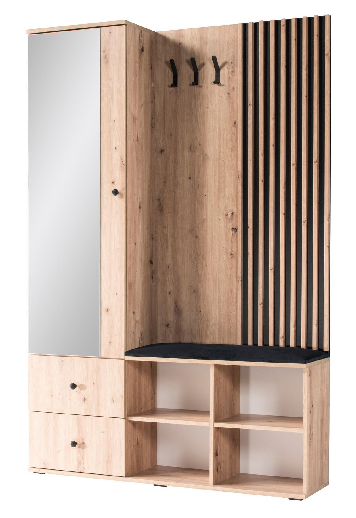 GARDEROBENSCHRANK ALMERIA 129/195/30 Modern Garderobenschrank Eiche Artisan - Eiche Artisan, Holzwerkstoff (128.5/195/30cm) - MASSENO