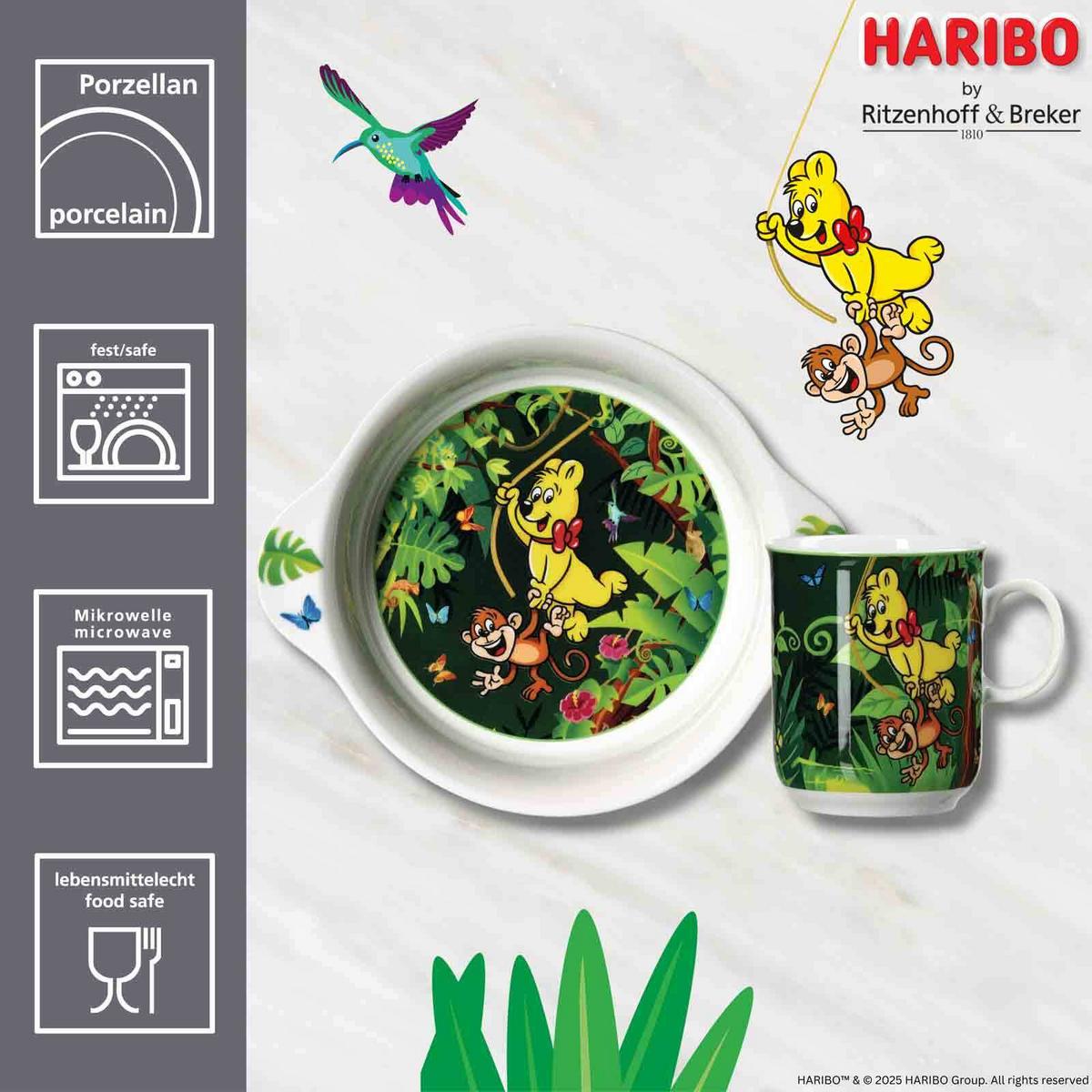 KINDERGESCHIRR-SET Haribo Jungle bunt - Multicolor, Keramik/Kunststoff (2/2/2cm) - Ritzenhoff Breker