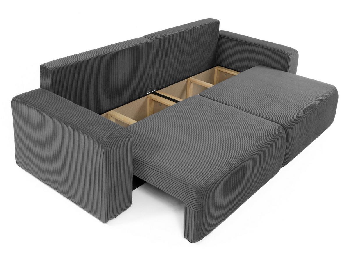 SCHLAFSOFA Piano Cord - Hellgrau/Schwarz, Holz/Kunststoff (245/82/92cm) - MIRJAN24