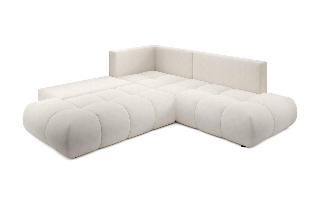 ECKSOFA DUCA II R-S Grau Chenille mit Schlaffunktion - Creme, Holz (266.5/266.5cm) - MASSENO