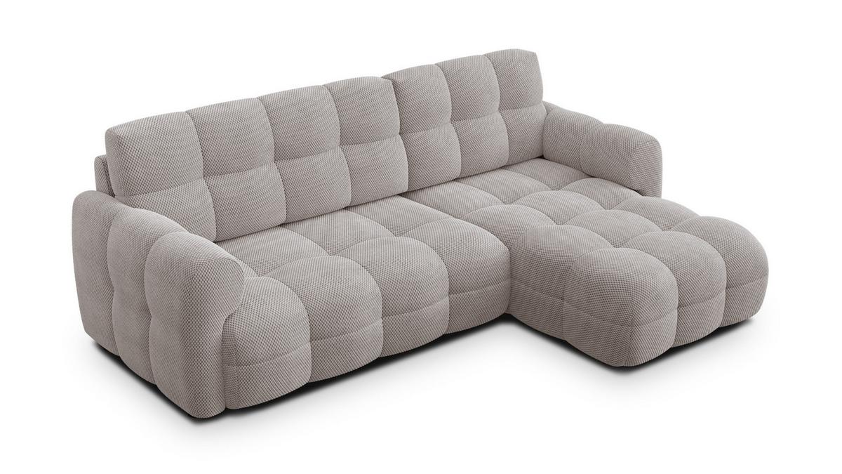 ECKSOFA MELLOW 3-Sitzer, beige - Beige/Schwarz, Holz/Textil (232/156cm) - Wozimo