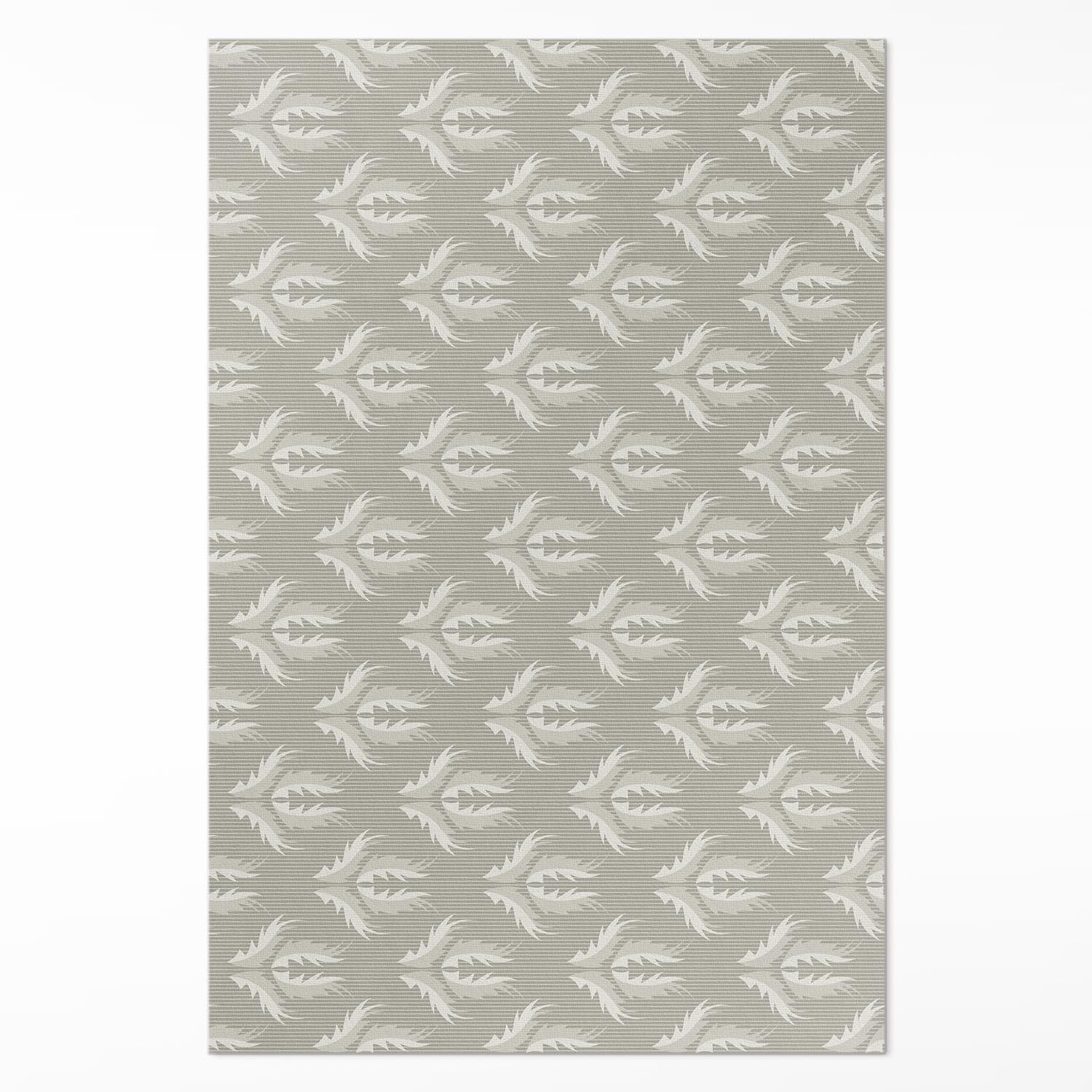 TEPPICH 100x150 cm Pflanzenornamente Regelmäßiges Muster - Greige, Kunststoff (100/150cm) - Wallfluent