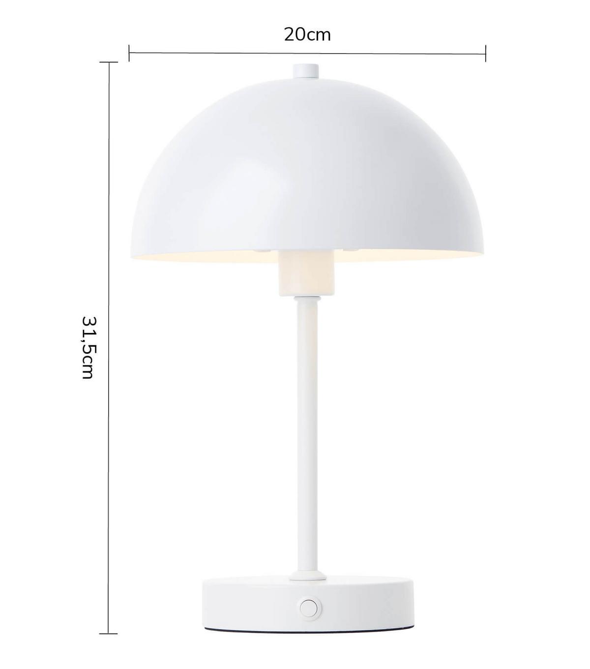 TISCHLAMPE KABELLOS Der Leuchtturm - Weiß, Metall (20/20/31.5cm) - Mokebo