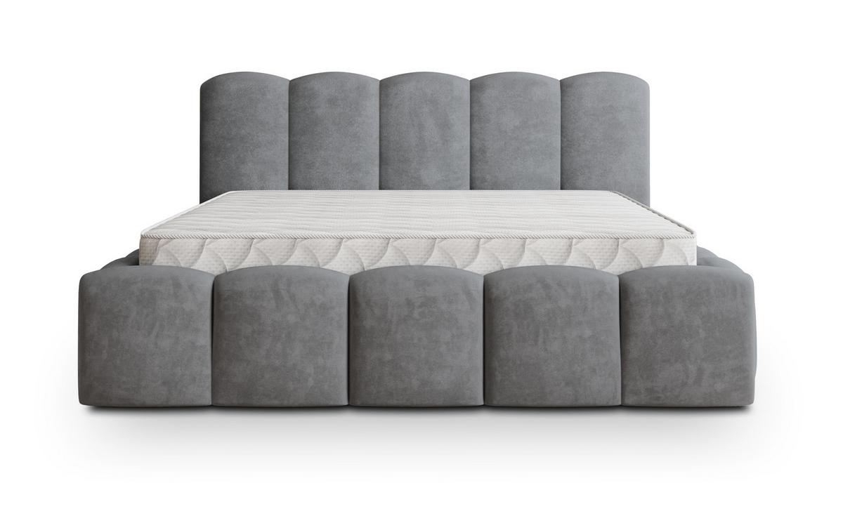 POLSTERBETT FALINA K 200x200 cm mit Bettkästen - Grau - Grau, Holz/Textil - MASSENO