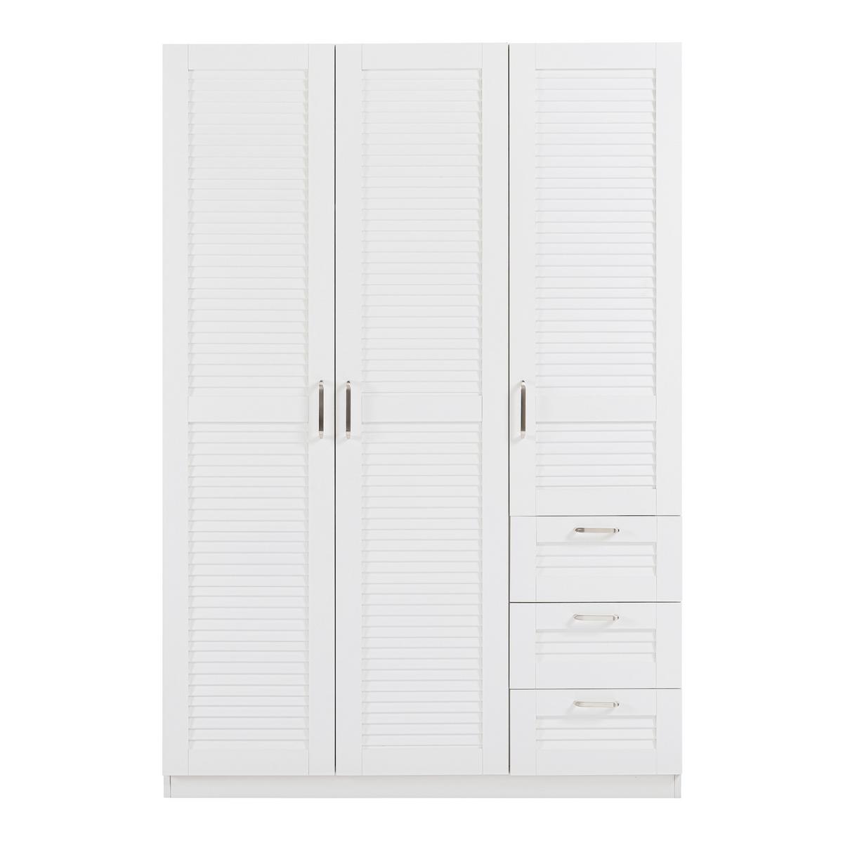 KLEIDERSCHRANK Finning - Weiß, Holzwerkstoff (120/176/52cm) - [en.casa]