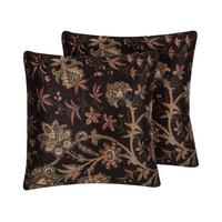DEKOKISSEN 2er-Set Dunkelbraun 45/45 cm Karur - Dunkelbraun, Naturmaterialien/Textil (45/45cm) - Beliani