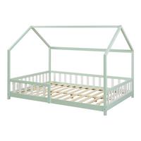 HAUSBETT Hesel - Mintgrün, Holz (120/200cm) - [en.casa]