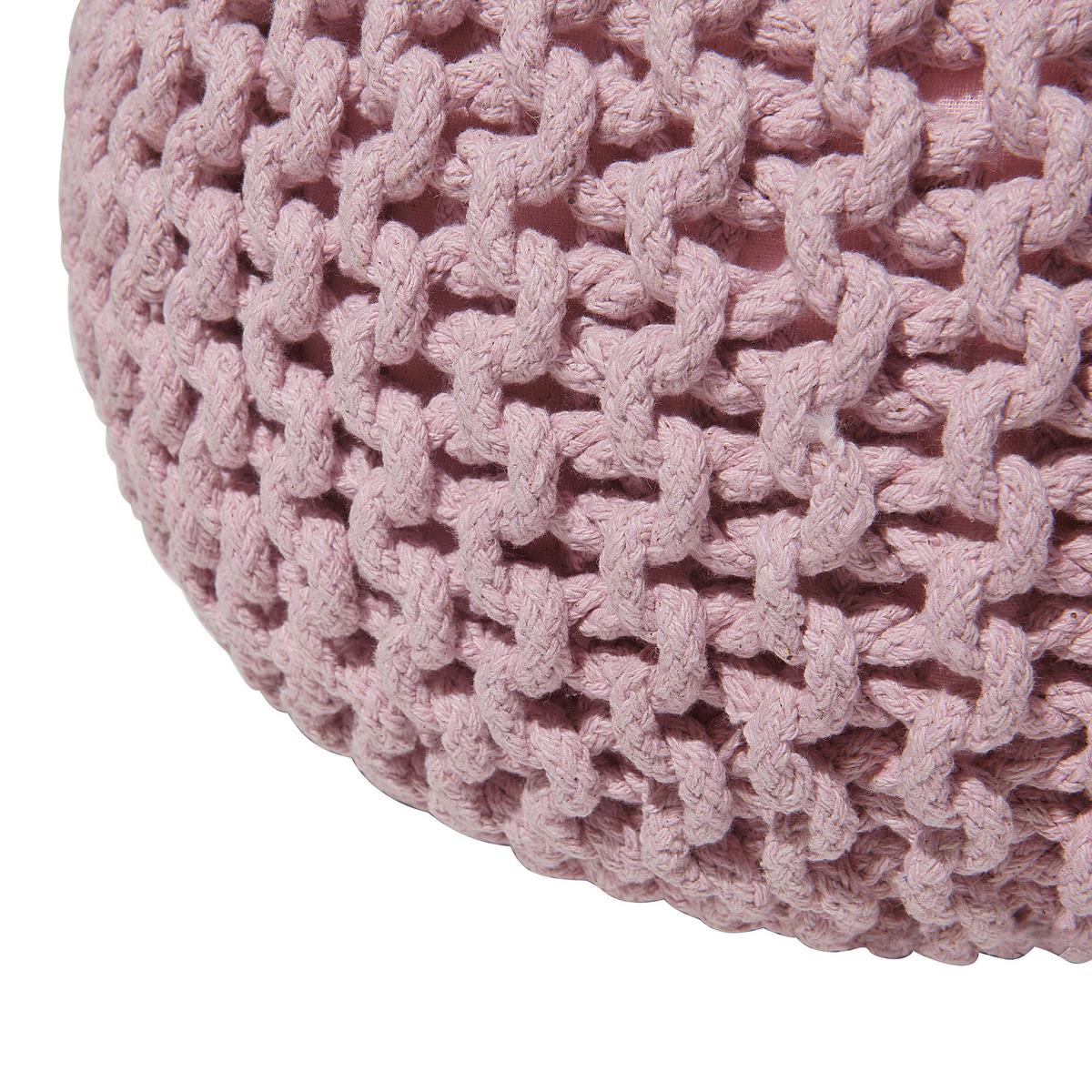 POUF Conrad 40/40/25 cm - Pink, Naturmaterialien/Textil (40/25/40cm) - Beliani