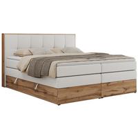 BOXSPRINGBETT ALBERO 1 KING 120/200 Weiß Kunstleder - H3 - Weiß, Holz/Textil (120/200cm) - MKS