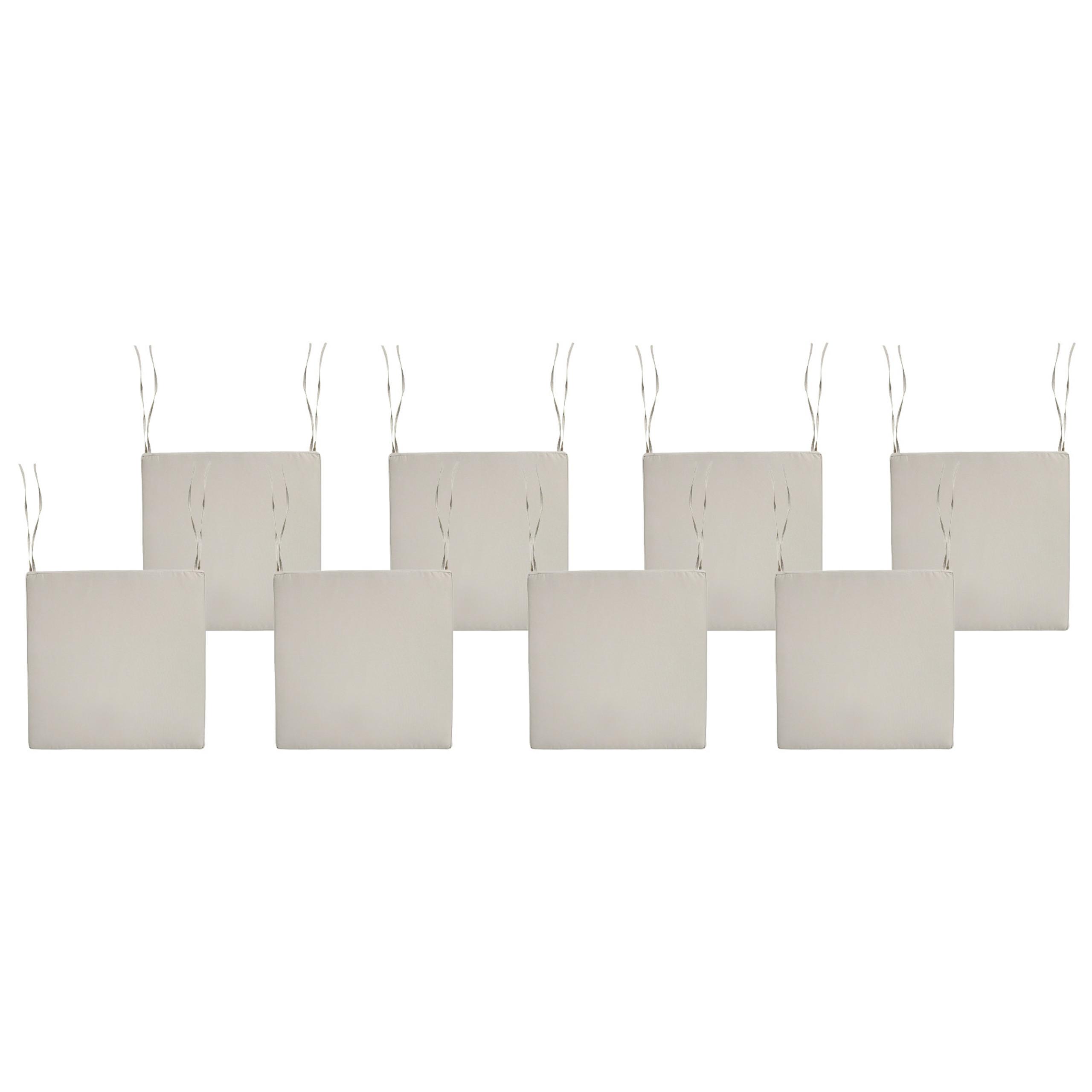 GARTENSTUHLKISSEN 8er-Set Taupe 46/46 cm Sassari Premium - Taupe, Textil (46/5/46cm) - Beliani