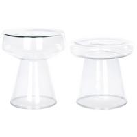 BEISTELLTISCH 2er-Set Glas transparent rund Laguna/Caldera - Transparent, Glas (37/37/43cm) - Beliani