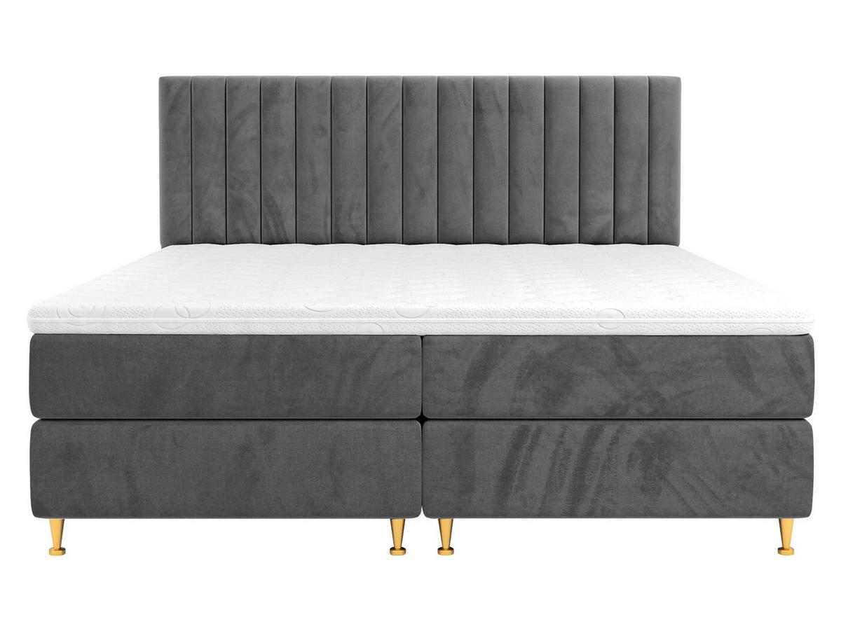BOXBETT Elegance - H3 - Goldfarben/Grau, Holz/Textil (160/200cm) - MIRJAN24